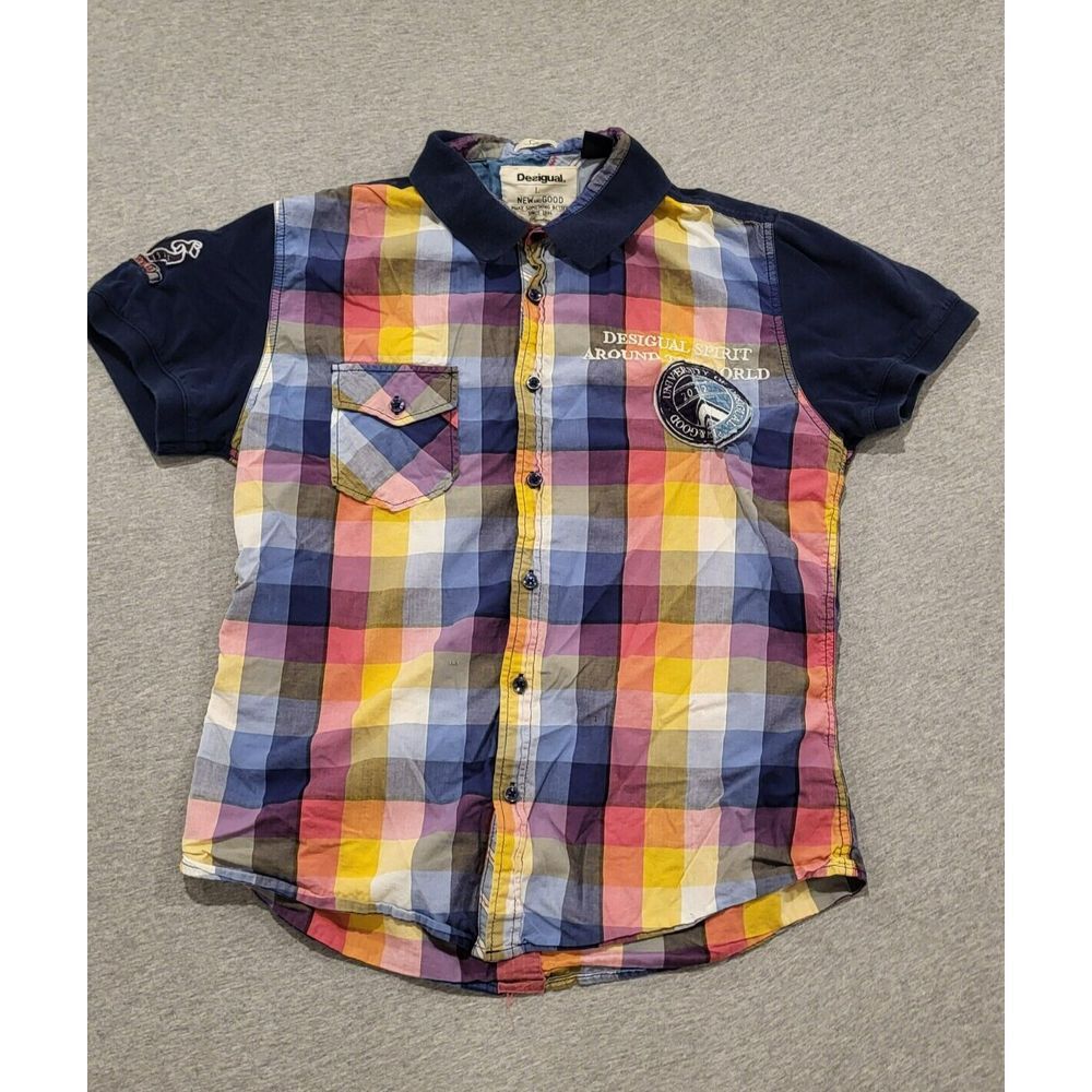 Desigual Multicolor Plaid Button-Down Shirt
